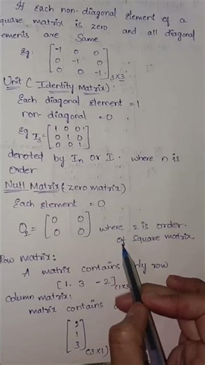 Types of matrices | Row matrix . #shorts #maths #mathematics #math #matrix #matrices