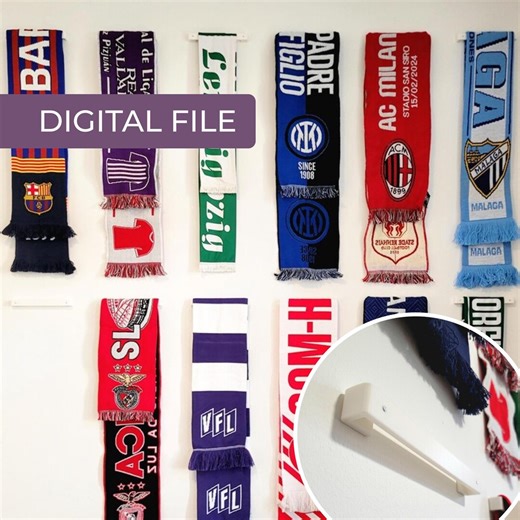 3D File Scarf Holder | STL File | Wall Mount for Football, Handball & Sports Scarves | Fan Scarf Holder Set | Fan Gift Idea - Etsy UK