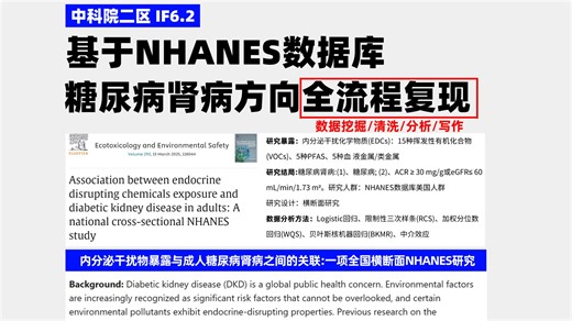 基于NHANES数据库，手把手带你复现一篇中科院二区文章，全流程0-1保姆级教学！（数据挖掘、数据清洗、统计分析、写作指导）