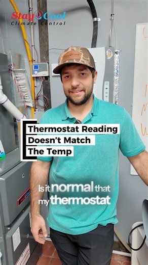 Ever wonder why your thermostat reading doesn't match the temperature in some parts of your house? That's because your thermostat is basically a switch, and only knows to turn on or off. It reads the temperature of the area around where it's located. So if your thermostat is located in your hallway, the basement might feel a bit different. Jeremy explains what you need to know. #hvac #thermostat #homeowner #heatingandcooling #staycomfortable #hvacservice