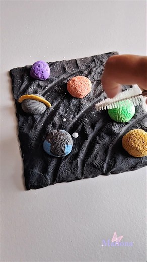 DIY Solar System with Clay 🪐✨/ Clay Solar System idea/ Easy Clay Craft #shorts