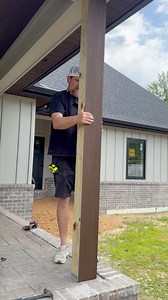 1.5M views · 13K reactions | How to install ChamClad 2 piece 7” column wraps! #gotitcoach #newconstructionhomes #CustomHomes #wkdconstructionllc #ChamClad #RecycledPVC #post #columndesign #columnwrap | W.K.D. Construction, LLC | Facebook