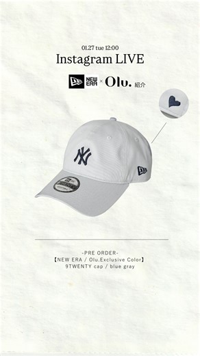 Olu. | オルドット on Instagram: "🔔1.27(tue) InstagramLIVE 新作アイテムをご紹介しております。 出演staff buyer @n__95nn (153cm / straight) press @s__mayu0812 (157cm/natural) -紹介アイテム- 【NEW ERA/Olu.別注カラー】9TWENTYキャップ ¥6,800(tax-in) COLOR : blue gray ----------------------- #oludot #オルドット"