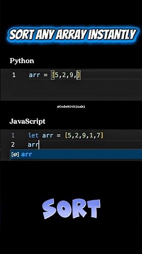 Sort Any Array in One Line | Python & JavaScript #shorts