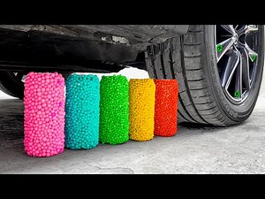 👀 Funny Crushing Experiment Bead Foam Can vs Car! Crushing Crunchy, Soft Things with Car! 💦💥