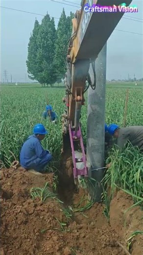 Cement electric pole foundation construction: Installing the Chuck