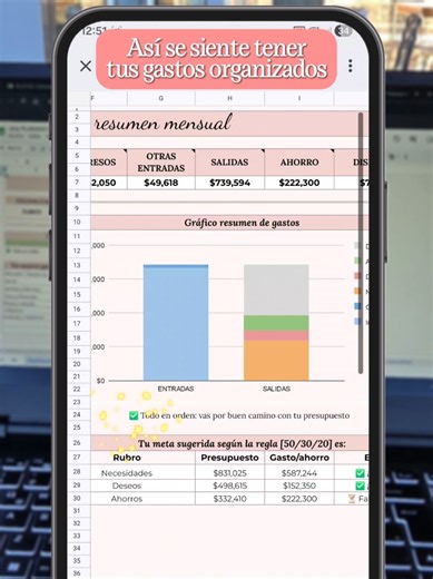 Llevo meses trabajando en esta planilla para anotar todos mis gastos del mes y creo que finalmente esta lista 🩷 #excel #plannerfinanciero #finanzas #mujerfinanciera