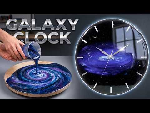 Making a Stunning Spiral Galaxy Resin Clock | Satisfying Epoxy Pour – Resin Art