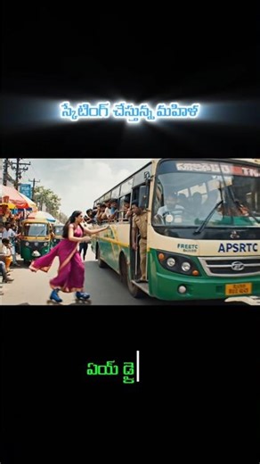 Skating Lady vs APSRTC Free Bus Crowd | Hilarious Telugu Comedy Scene | Viral Public Transport Fun