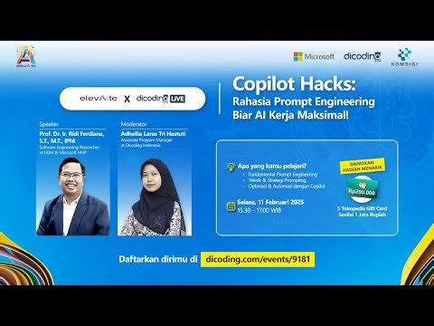 elevAIte x Dicoding Live #2 - Copilot Hacks: Rahasia Prompt Engineering Biar AI Kerja Maksimal!