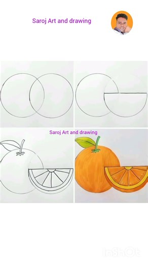 🖌️ Easy drawing Orange step by step DIY ❤️#art#easydrawing #pencildrawing#orange #shorts#styoutube