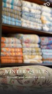 Add warmth, comfort & elegance to your home 🌸 Ratan Jaipur’s Quilts come with extra cotton filling — handcrafted to keep you cozy, stylish & snug. 💛 Free Shipping above ₹2000 🎁 Complimentary Gift over ₹15000 | Ratan Jaipur