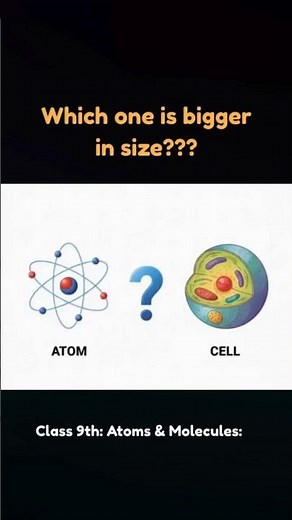 Atom vs Cell Size | Class 9 Chemistry | Atoms and Molecules Chapter