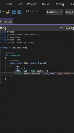 Sunny Number in C# | C# Coding for Beginners #relaxingmusic #shorts