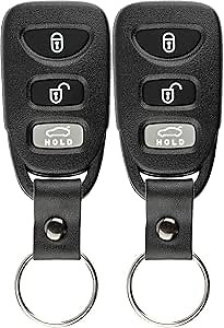KeylessOption Keyless Entry Remote Car Key Fob Clicker with Strap for Kia Forte PINHA-T008 (Pack of 2)