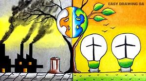 Environment drawing/save energy drawing /energy conservation Drawing | Easy Drawing SA