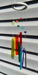 Stained Glass Windchime Round Rainbow - Etsy
