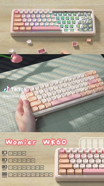Womier wk60,a 65% tri-mode custom keyboard#womier #mechanicalkeyboard #customkeyboard #fypシ #fyp