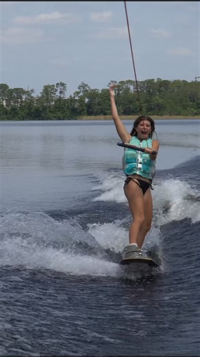 Shaun Murray | That first wake to wake flip feeling! Presley’s first wake to wake invert is now live on YouTube 🤙🏼 Rope - 45’ Speed 17mph No ballast, and... | Instagram