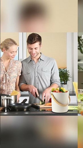 Bamboo Fiber Countertop Compost Bin 1 Gallon Premium