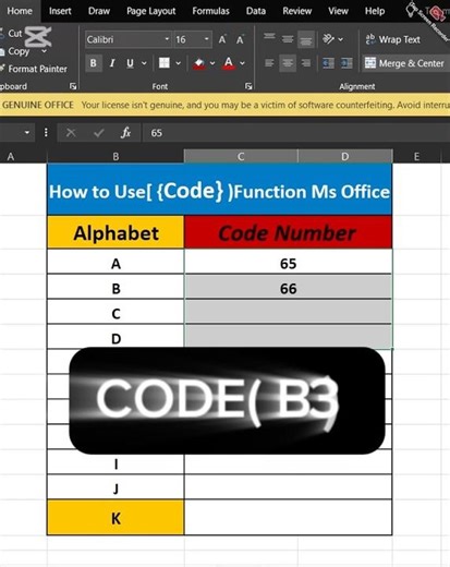 Use Code Function In Excel Short Video Trick 22 second #changetheway #motivation #tricks #exceltoh