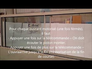 7 Réglage de la fin de course de la motorisation