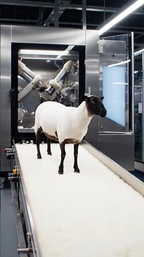 Automatic Sheep Wool Removing Machine | How Sheep Shearing Works in Factory | Modern Farming