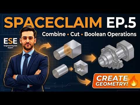 Boolean Operations in SpaceClaim: Combine, Cut & Intersect | Episode 5
