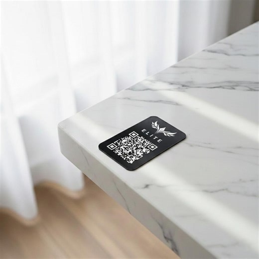 Custom Engraved QR Code Tag – Contactless Menu & Review QR Sign for Restaurant, Business, Wi‑fi Social Media - Etsy
