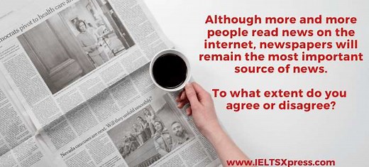 Newspaper will remain the most important source of news IELTS Essay