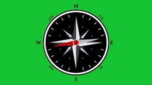Compass indicator north motion graphics animation green screen