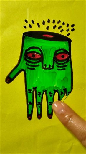 Alien Hand Temperory Tattoo by floating pen art sticker #shorts #tattoo