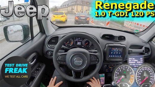 2022 Jeep Renegade 1.0 T-GDI Night Eagle 120 PS city POV drive with fuel consumption