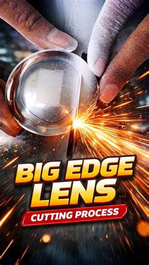 How To Cutting Big Edge Lens | High Prescription Lens Cutting Manually