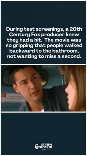 During test screenings for Speed (1994), a 20th Century Fox producer noticed something wild — people were walking backward to the bathroom so they wouldn’t miss a second. That’s when they knew they had a hit. #Speed1994 #MovieTrivia #BehindTheScenes #FilmFacts #ActionMovies #KeanuReeves #SandraBullock #HollywoodStories #CinemaHistory #ScreenUnlocked | ScreenUnlocked
