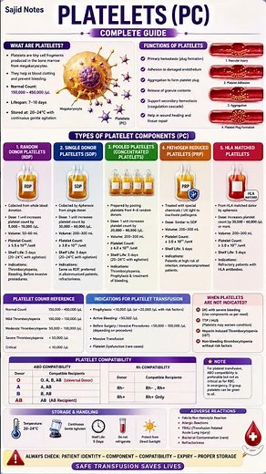 (PC) Complete Guide | Types of Platelet Concentrates Explained | RDP vs SDP | Blood Bank#Platelets
