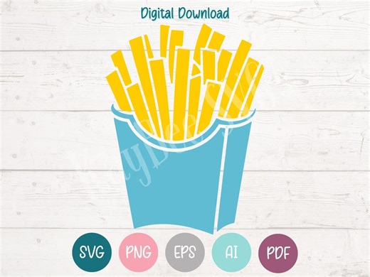 French Fries SVG PNG Clipart Cut Files for Cricut, Silhouette, Laser Engraving, Sublimation (digital) - Etsy