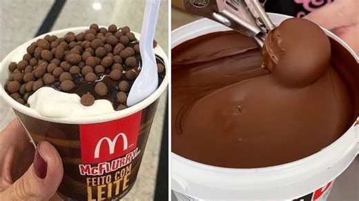 Smooth chocolate scoop and crunchy McFlurry