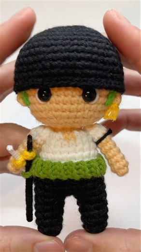 free crochet pattern #Zoro #onepiece #crochet #amigurumi #tutorial