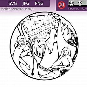 Three Fates, Vector Graphic SVG, PNG and JPG Image of the Three Viking Norns Urd, Verdandi & Skuld Weaving the Web of Fate. - Etsy