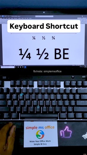 ➗ Mathematics symbol shortcut Insert common math symbols quickly in MS Word using this keyboard shortcut. 📌 Save & Practice Later 💬 Tag a Computer Lover ❤️ Like | Share | Follow @SimpleMSOffice for daily tips #MathSymbols #WordShortcuts #OfficeLearning #TechReels #ProductivityTips | Simple MS Office
