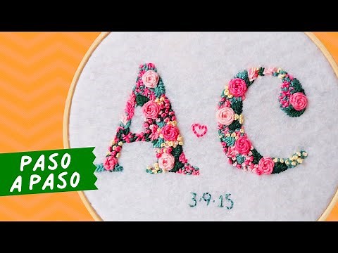 🧵 How to Embroider Filled Letters with Flowers 🌺 Hand Embroidery for Beginners
