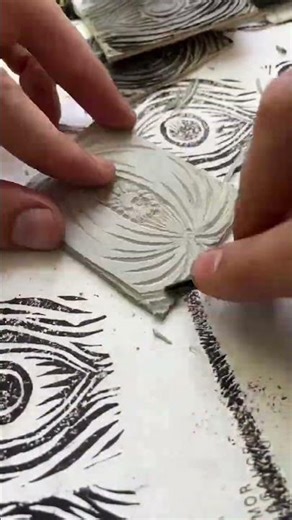 Some more linocutting experiments #artprocess #art #linocut #practice #printmaking #noai