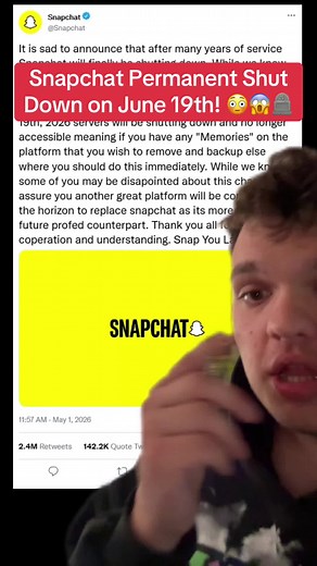 Snapchat Permanent Shut Down on June 19th! 😳😱🪦 #snapchat #snapchatstreaks #greenscreen