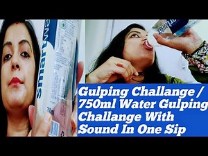 ASMR Gulping Challenge With Sound / Drinking750ml Water Gulping Challenge At Once GULPING CHALLENGE