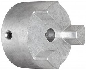 Lovejoy 17915 Size AL100 Jaw Coupling Hub, Aluminum, Inch, 0.5'' Bore, 2.53'' OD, 1.37'' Length Through Bore, 0.125'' x 0.063'' Keyway