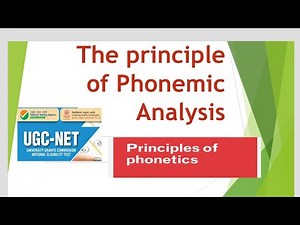 The Principles of Phonemic Analysis