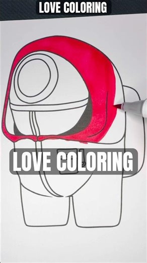 Coloring AMONGUSxSQUID GAMES#shorts #amongus #squidgame #drawing #art