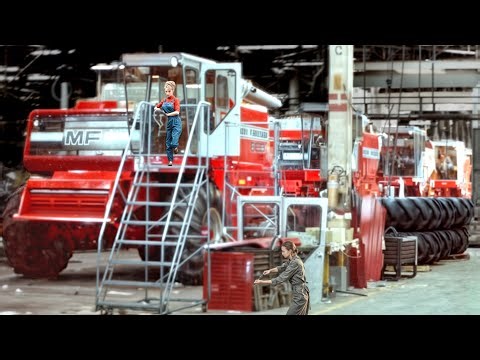 Combine Harvester & Tractor USA Factory – 1979 Retro Manufacturing process [Massey Ferguson Detroit]