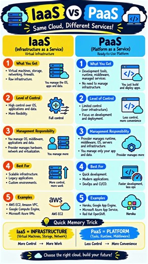 What are the different between Iaas and Paas #iaas #clouds #cloudcomputing #computer #computertips